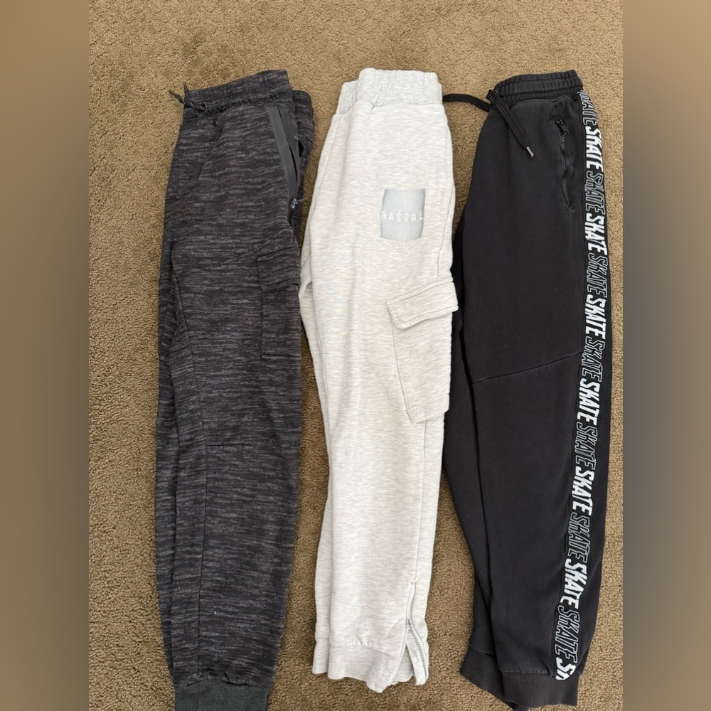 3 pairs of big boys size large joggers sweatpants cargo skate H&M ring of fire